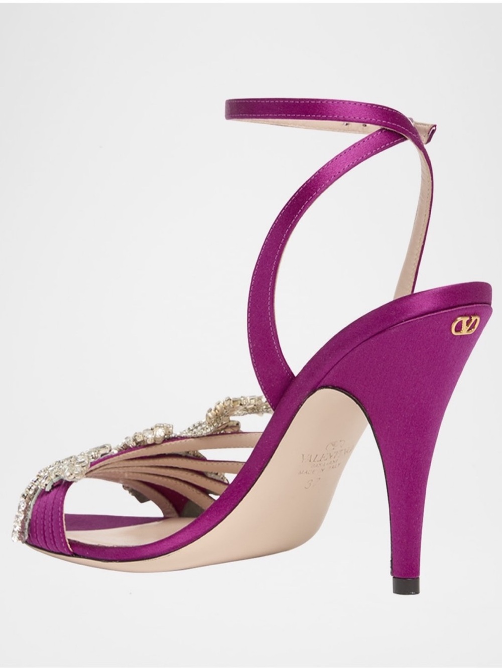 Valentino Garavani Ladycrush Strass Flower Ankle-Strap Sandals - Picture 2 of 4